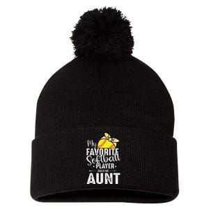 My Favorite Softball Player Calls Me Aunt Pom Pom 12in Knit Beanie