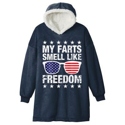 My Farts Smell Like Freedom Funny Hooded Wearable Blanket