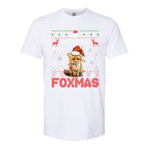 Merry Foxmas Santa Fox Lights Fox Lovers Cute Gift Ugly Xmas Softstyle CVC T-Shirt