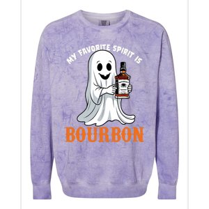 My Favorite Spirit Is Bourbon Funny Halloween Ghost Colorblast Crewneck Sweatshirt