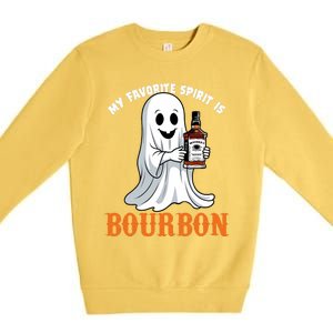 My Favorite Spirit Is Bourbon Funny Halloween Ghost Premium Crewneck Sweatshirt