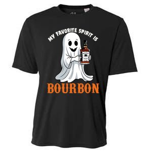 My Favorite Spirit Is Bourbon Funny Halloween Ghost Cooling Performance Crew T-Shirt