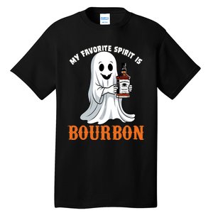 My Favorite Spirit Is Bourbon Funny Halloween Ghost Tall T-Shirt