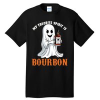 My Favorite Spirit Is Bourbon Funny Halloween Ghost Tall T-Shirt