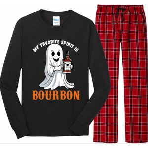 My Favorite Spirit Is Bourbon Funny Halloween Ghost Long Sleeve Pajama Set