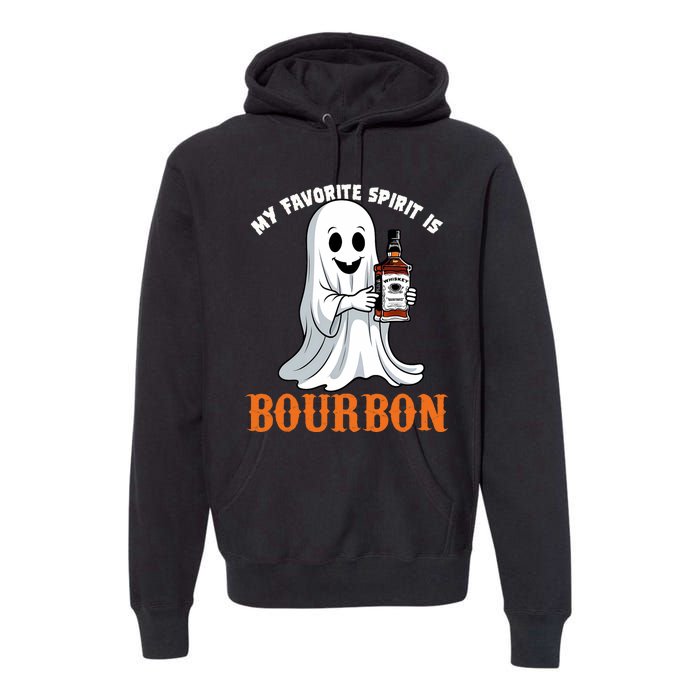 My Favorite Spirit Is Bourbon Funny Halloween Ghost Premium Hoodie