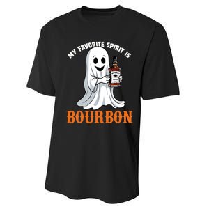 My Favorite Spirit Is Bourbon Funny Halloween Ghost Performance Sprint T-Shirt