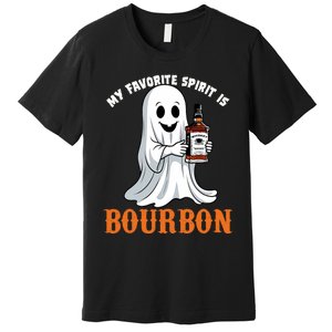 My Favorite Spirit Is Bourbon Funny Halloween Ghost Premium T-Shirt