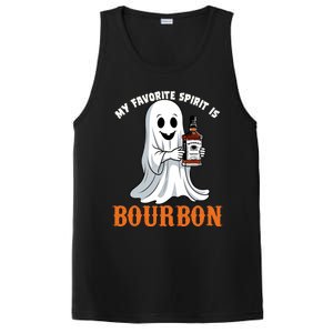 My Favorite Spirit Is Bourbon Funny Halloween Ghost PosiCharge Competitor Tank