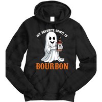 My Favorite Spirit Is Bourbon Funny Halloween Ghost Tie Dye Hoodie