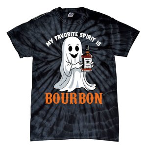 My Favorite Spirit Is Bourbon Funny Halloween Ghost Tie-Dye T-Shirt