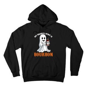 My Favorite Spirit Is Bourbon Funny Halloween Ghost Tall Hoodie