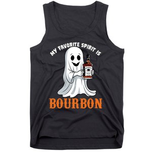 My Favorite Spirit Is Bourbon Funny Halloween Ghost Tank Top