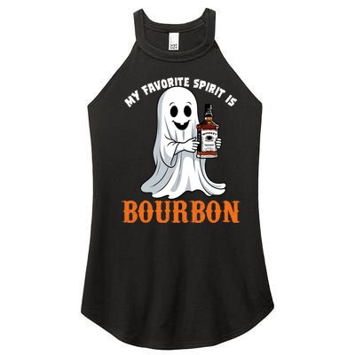 My Favorite Spirit Is Bourbon Funny Halloween Ghost Women’s Perfect Tri Rocker Tank