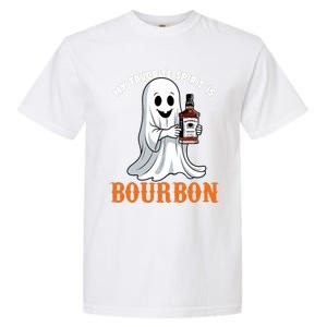 My Favorite Spirit Is Bourbon Funny Halloween Ghost Garment-Dyed Heavyweight T-Shirt