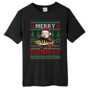 Merry Fishmas Santa Fishing Fishers Ugly Christmas Sweater Gift Tall Fusion ChromaSoft Performance T-Shirt