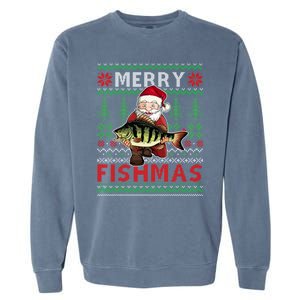 Merry Fishmas Santa Fishing Fishers Ugly Christmas Sweater Gift Garment-Dyed Sweatshirt