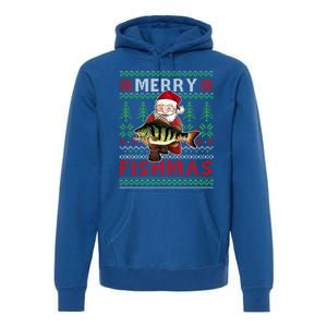 Merry Fishmas Santa Fishing Fishers Ugly Christmas Sweater Gift Premium Hoodie