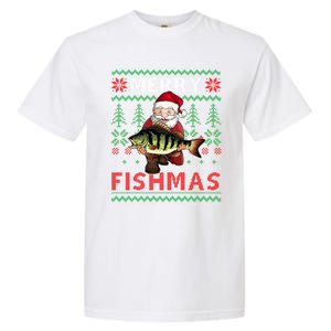 Merry Fishmas Santa Fishing Fishers Ugly Christmas Sweater Gift Garment-Dyed Heavyweight T-Shirt