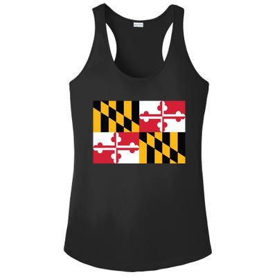 Maryland Flag State Pride Gifts Ladies PosiCharge Competitor Racerback Tank