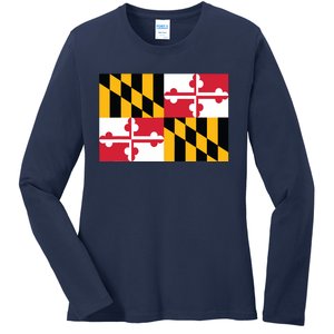 Maryland Flag State Pride Gifts Ladies Long Sleeve Shirt