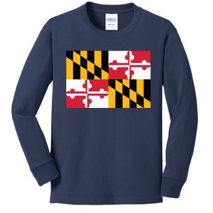 Maryland Flag State Pride Gifts Kids Long Sleeve Shirt