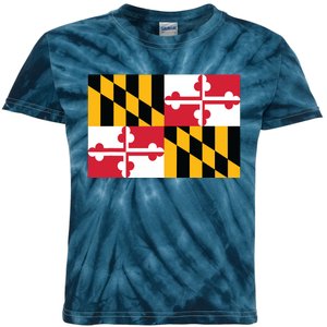 Maryland Flag State Pride Gifts Kids Tie-Dye T-Shirt