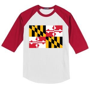 Maryland Flag State Pride Gifts Kids Colorblock Raglan Jersey