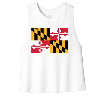 Maryland Flag State Pride Gifts Women's Racerback Cropped Tank