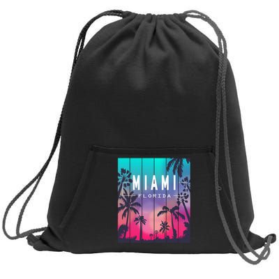 Miami Florida Sunset I Love Miami Beach Souvenir Sweatshirt Cinch Pack Bag