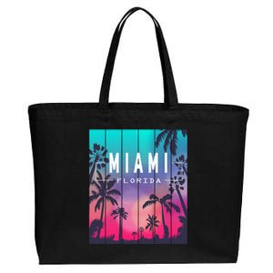 Miami Florida Sunset I Love Miami Beach Souvenir Cotton Canvas Jumbo Tote