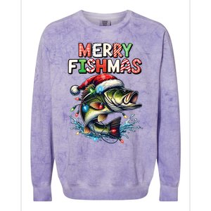 Merry Fishmas Santa Fishing Lovers Funny Fisherman Christmas Colorblast Crewneck Sweatshirt