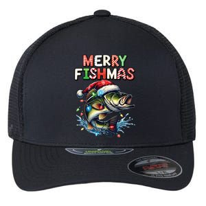 Merry Fishmas Santa Fishing Lovers Funny Fisherman Christmas Flexfit Unipanel Trucker Cap