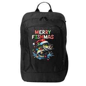 Merry Fishmas Santa Fishing Lovers Funny Fisherman Christmas City Backpack