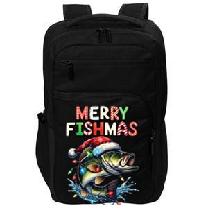 Merry Fishmas Santa Fishing Lovers Funny Fisherman Christmas Impact Tech Backpack