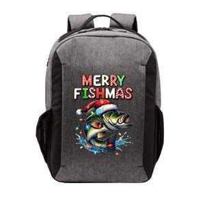 Merry Fishmas Santa Fishing Lovers Funny Fisherman Christmas Vector Backpack