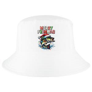 Merry Fishmas Santa Fishing Lovers Funny Fisherman Christmas Cool Comfort Performance Bucket Hat