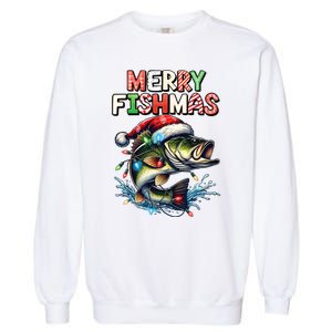 Merry Fishmas Santa Fishing Lovers Funny Fisherman Christmas Garment-Dyed Sweatshirt