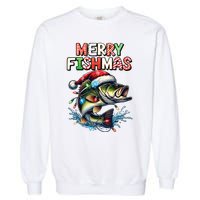 Merry Fishmas Santa Fishing Lovers Funny Fisherman Christmas Garment-Dyed Sweatshirt