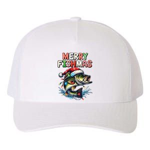 Merry Fishmas Santa Fishing Lovers Funny Fisherman Christmas Yupoong Adult 5-Panel Trucker Hat