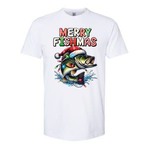 Merry Fishmas Santa Fishing Lovers Funny Fisherman Christmas Softstyle CVC T-Shirt