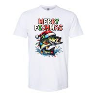 Merry Fishmas Santa Fishing Lovers Funny Fisherman Christmas Softstyle CVC T-Shirt