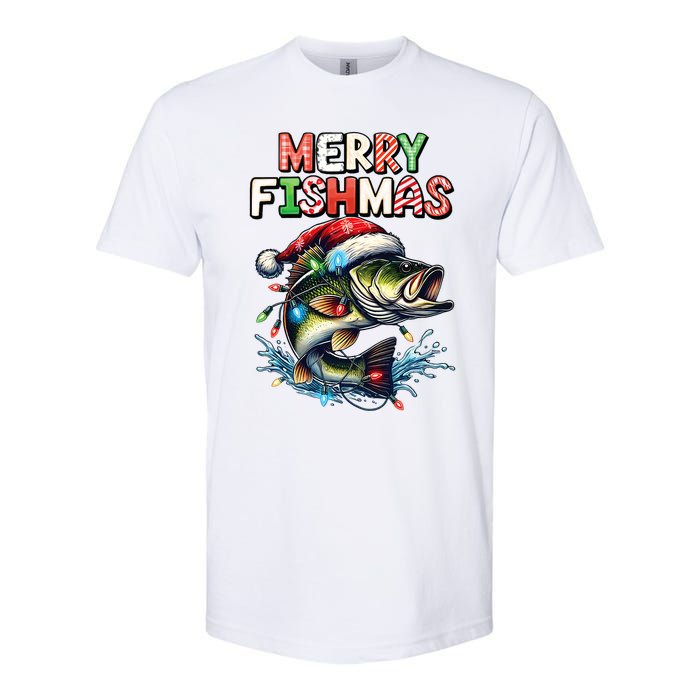 Merry Fishmas Santa Fishing Lovers Funny Fisherman Christmas Softstyle CVC T-Shirt