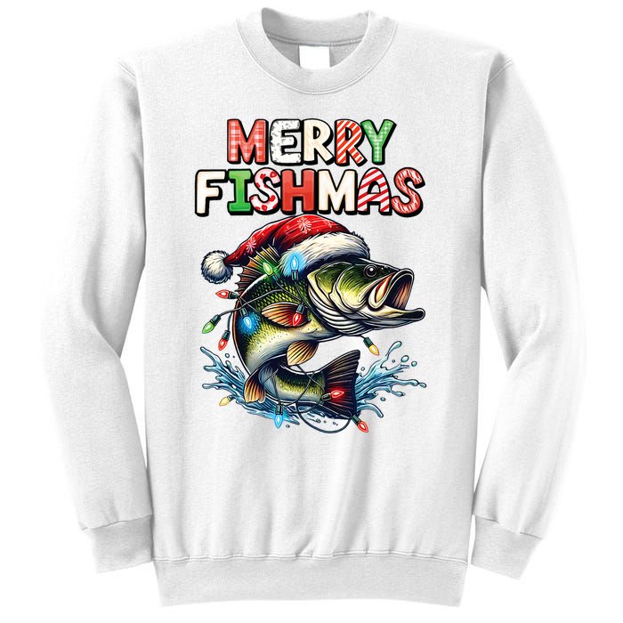 Merry Fishmas Santa Fishing Lovers Funny Fisherman Christmas Sweatshirt