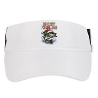 Merry Fishmas Santa Fishing Lovers Funny Fisherman Christmas Adult Drive Performance Visor