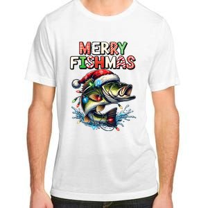 Merry Fishmas Santa Fishing Lovers Funny Fisherman Christmas Adult ChromaSoft Performance T-Shirt