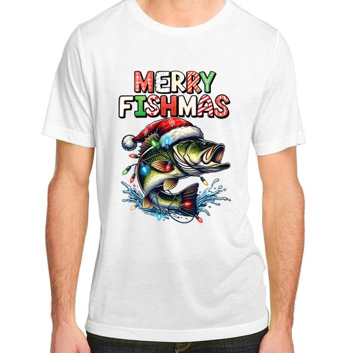 Merry Fishmas Santa Fishing Lovers Funny Fisherman Christmas Adult ChromaSoft Performance T-Shirt