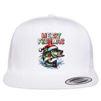 Merry Fishmas Santa Fishing Lovers Funny Fisherman Christmas Flat Bill Trucker Hat