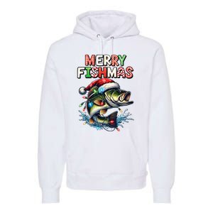 Merry Fishmas Santa Fishing Lovers Funny Fisherman Christmas Premium Hoodie