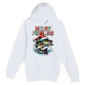 Merry Fishmas Santa Fishing Lovers Funny Fisherman Christmas Premium Pullover Hoodie